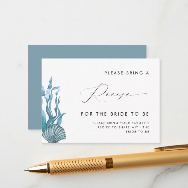 Anfrage nach einem Rezept für ein nautisches Seash Begleitkarte (Vorderseite/Rückseite Beispiel)