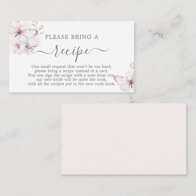 Anfrage zur Rezeptionskarte für das Brautparty But Begleitkarte (Vorne/Hinten)