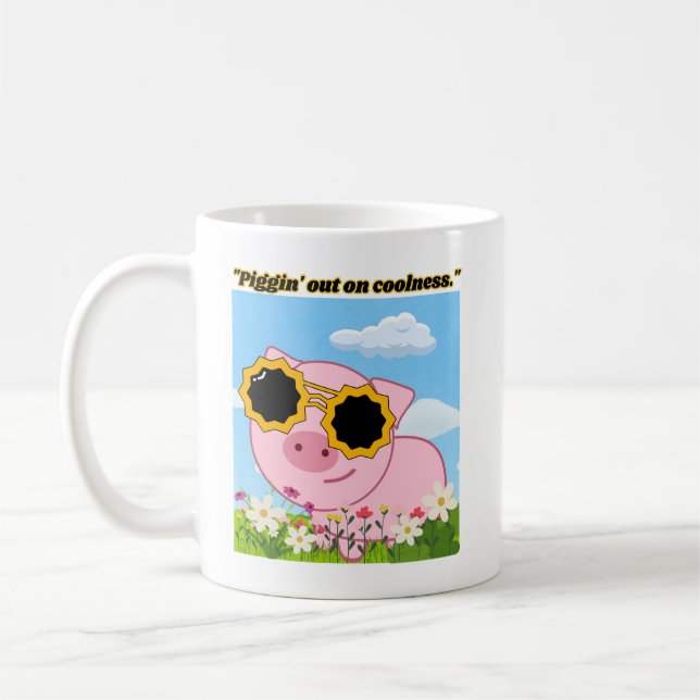 Anführungsschwein - Ferkel bei Kälte Kaffeetasse (Links)