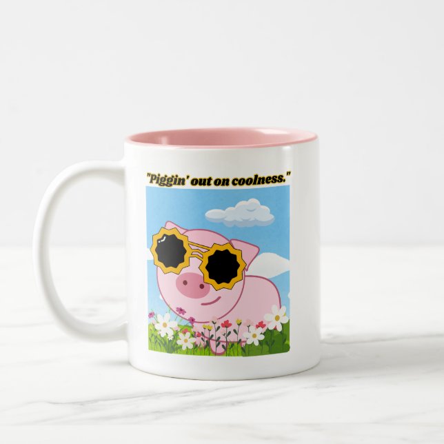 Anführungsschwein - Ferkel bei Kälte Zweifarbige Tasse (Links)