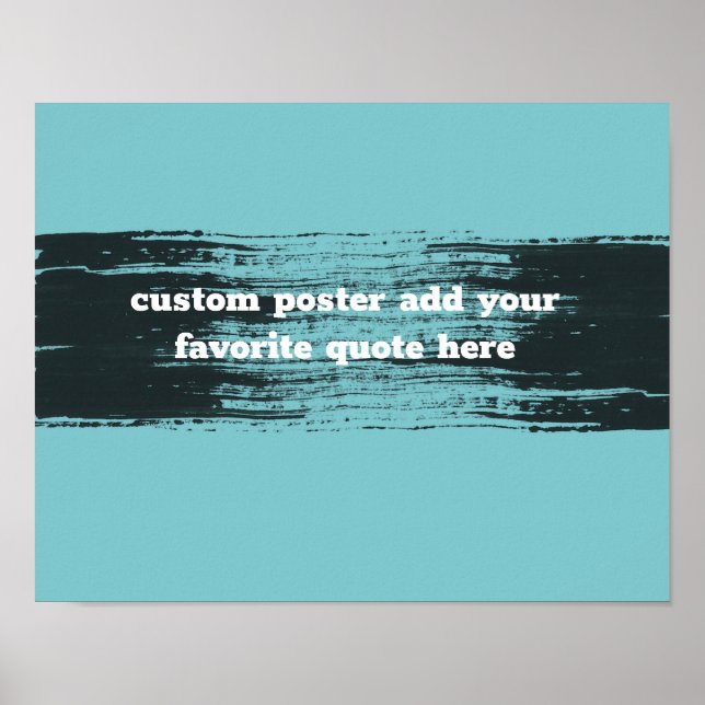 Anführungszeichen aquamarin und schwarz mit Text h Poster (Vorne)