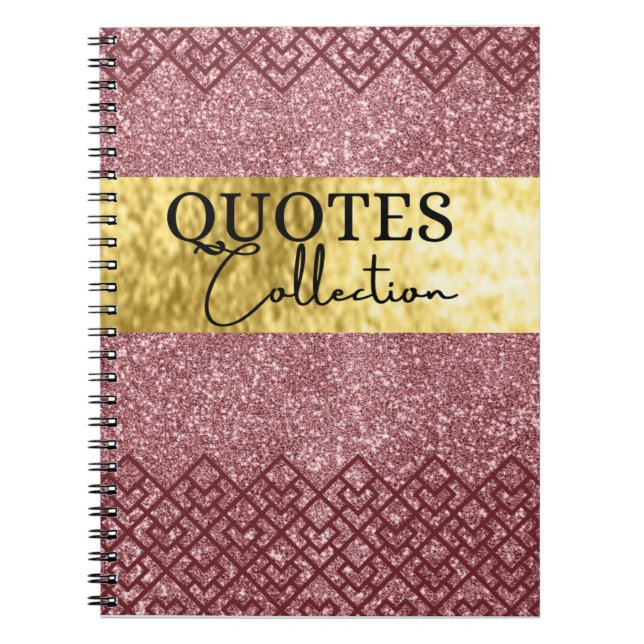 Anführungszeichen für rosa Glitzer Notizblock (Vorderseite)