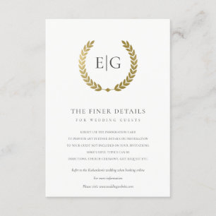 ANGABE DES ELEGANTEN GOLD FLORAL LAUREL WREATH WED BEGLEITKARTE