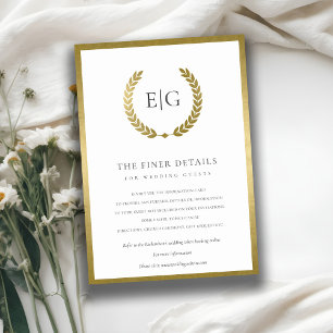 ANGABE DES ELEGANTEN GOLD FLORAL LAUREL WREATH WED BEGLEITKARTE