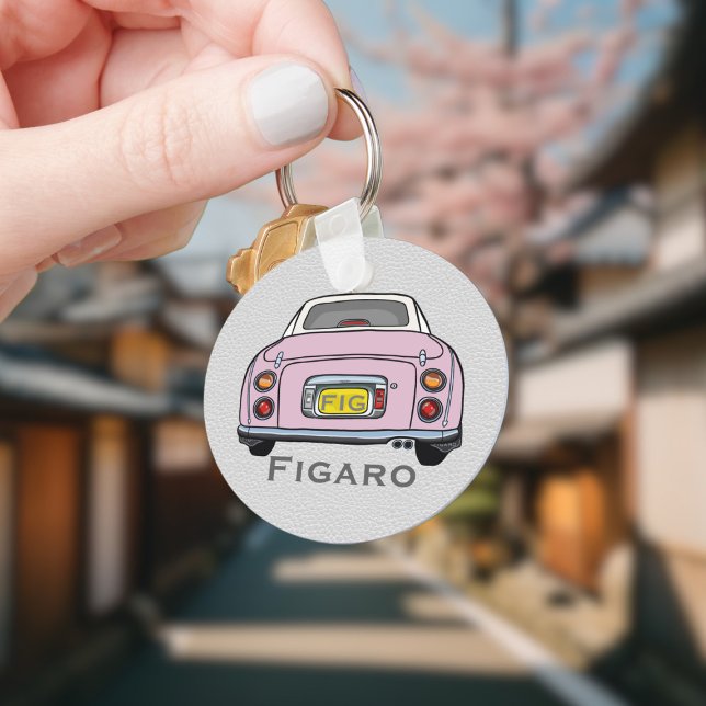 Angaben Niedlich Pink Figaro Autofahrername Schlüsselanhänger (Add your name and initials to this cute pink figaro car keychain.)