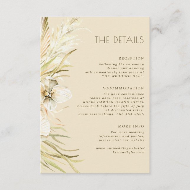 Angaben zu botanischen Hochzeitsgästen Begleitkarte (Vorderseite)