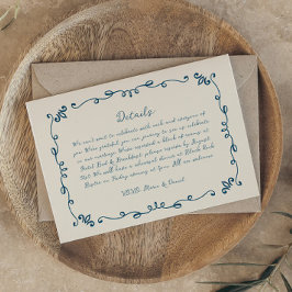 Angaben zu Illustrierten Hochzeiten, handschriftli RSVP Karte