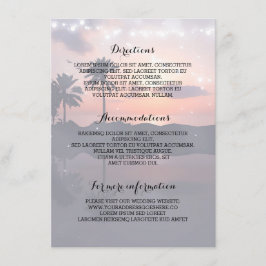 Angaben zu Sonnenuntergang Hochzeiten - Informatio Begleitkarte