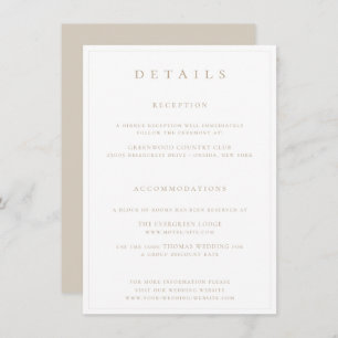 Angaben zum Hochzeitstich für Botanisches Wappen Begleitkarte