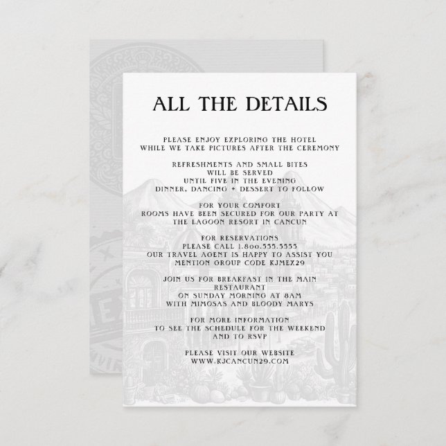 Angaben zum Mexiko-Pass Begleitkarte (Vorne/Hinten)