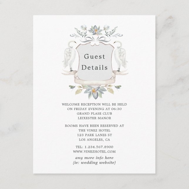 Angaben zum See Wedding Wappen Begleitkarte (Vorderseite)