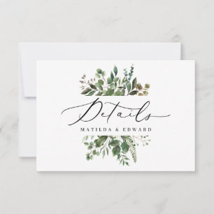 Angaben zur botanischen Hochzeit von Wasserfarben RSVP Karte