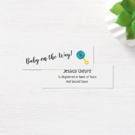 Angaben zur Geschenkregistrierung mit Baby Rattle