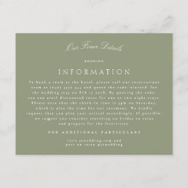 Angaben zur Größe der formalen klassischen Kalligr Begleitkarte