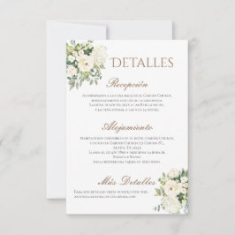 Angaben zur Hochzeit auf Spanisch Dankeskarte