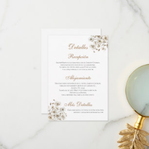 Angaben zur Hochzeit auf Spanisch Dankeskarte