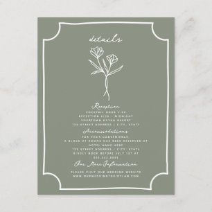 Angaben zur Hochzeit der botanischen Seite Begleitkarte