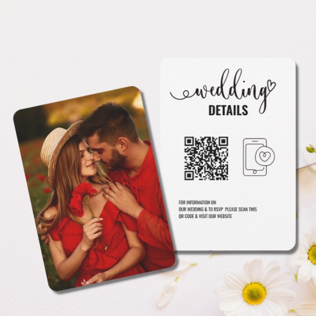 Angaben zur Hochzeit | Elegante UAWG mit QR Code F Save The Date (Von Creator hochgeladen)