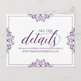 Angaben zur Hochzeit / Info-Karte | Nadine (Plum) Begleitkarte