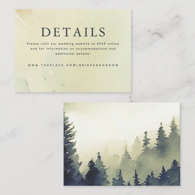 Angaben zur Hochzeit Kleine Abschlusskarte Begleitkarte (Vorne/Hinten)