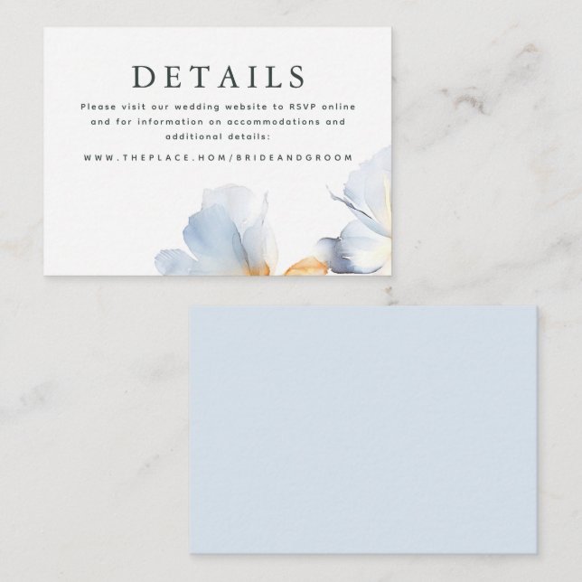 Angaben zur Hochzeit Kleine Abschlusskarte Begleitkarte (Vorne/Hinten)