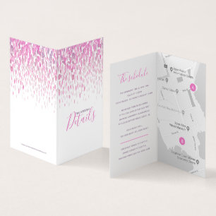 Angaben zur Hochzeit lila-grau-farbige Karte