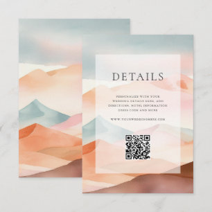 Angaben zur Hochzeit von Pastel Boho Begleitkarte