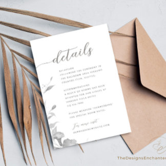 Angaben zur Hochzeitskarte Minimalistische Blumend Einladung