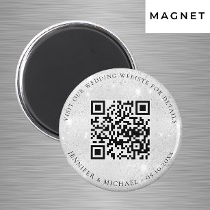Angaben zur Hochzeitsseite QR-Code uAwg silber Magnet