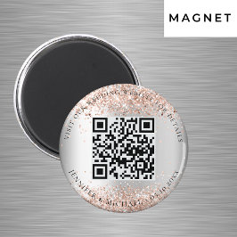 Angaben zur Hochzeitsseite QR-Code uAwg silber Ros Magnet