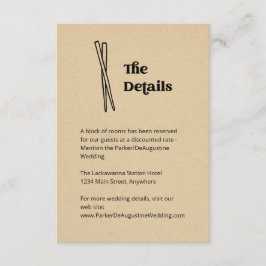 Angaben zur Hochzeitsstimmung bei Chopsticks Begleitkarte