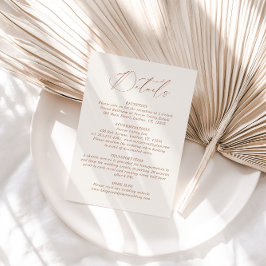 Angaben zur neutralen Minimalistischen Boho-Hochze Begleitkarte