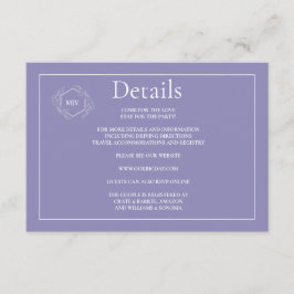 Angaben zur QR-Code-Lavendel-Einschließungskarte Begleitkarte