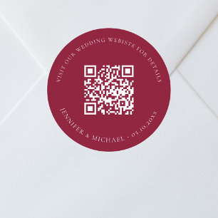 Angaben zur QR-Codierung der Hochzeitwebsite uAwg  Runder Aufkleber