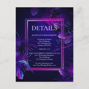ANGABEN ZUR WEDDING   Atemberaubende Lila Neon Fol Begleitkarte