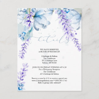ANGABEN ZUR WEDDING | Lavender Dusty Blue Floral Begleitkarte