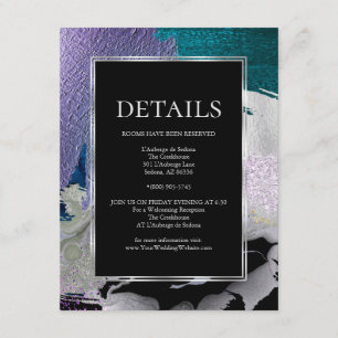 ANGABEN ZUR WEDDING   Metallic Paint Stroke Aquama Begleitkarte