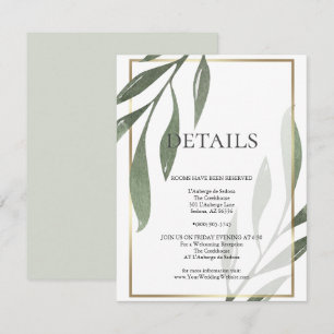 ANGABEN ZUR WEDDING   Sage Green Olive Folies Einladung