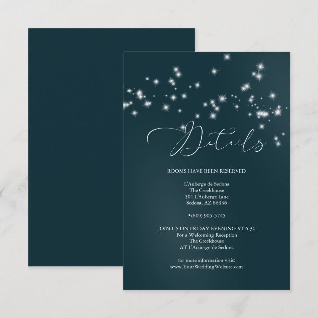 ANGABEN ZUR WEDDING | Sage Green Olive Folies Einladung (Vorne/Hinten)