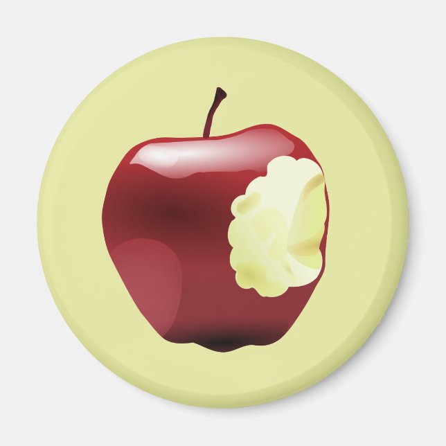angebissener Apfel Magnet (Vorne)