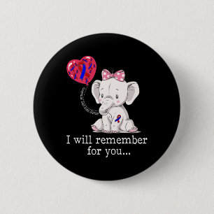 Angeborenes Herzkrankheits-Bewusstseins-Elefant Button