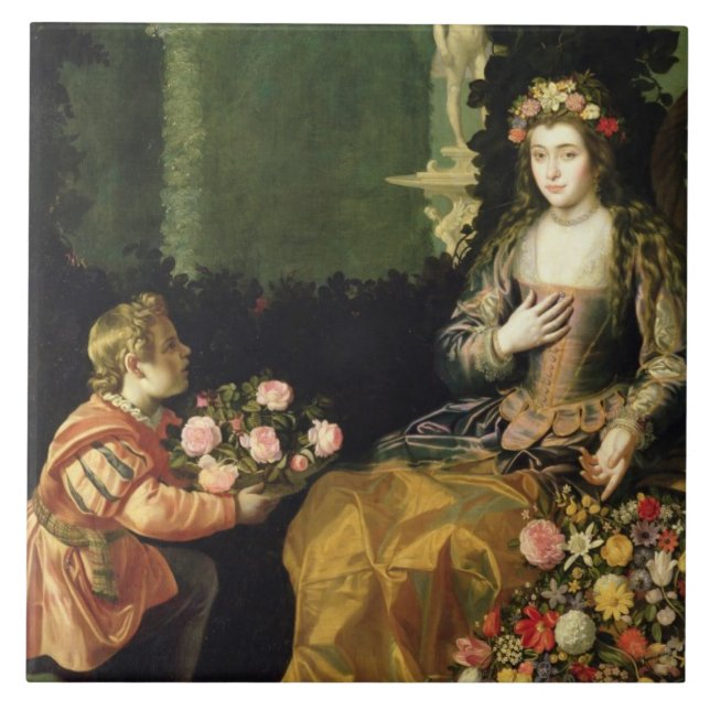 Angebot Flora, 1627 (Öl auf Leinwand) Fliese (Vorderseite)