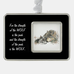 Angebot für Familienpackungen Wolf & Cub Tierart Rahmen-Ornament Silber