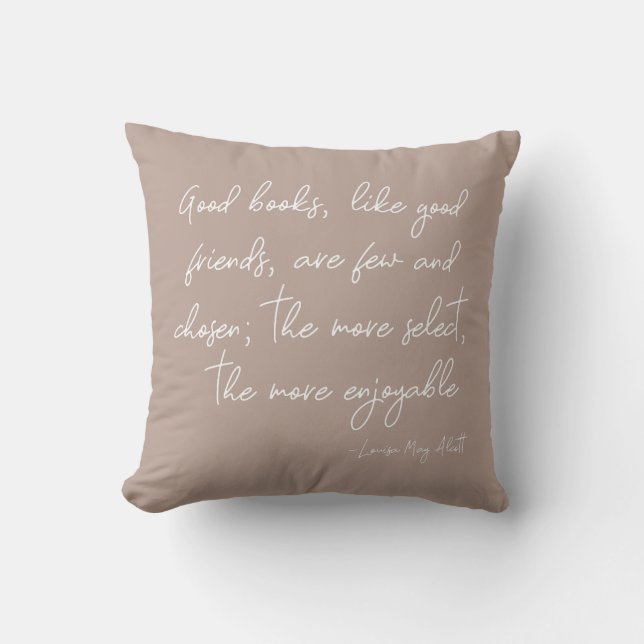 Angebot für Freundschaft Boho Script Letters Taupe Kissen (Vorderseite)