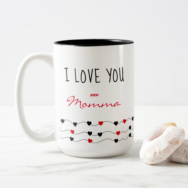Angebot für Mütter anpassen Zweifarbige Tasse (Mit Donut)