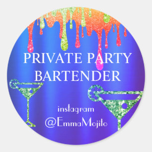 Angebot für private Party-Bar-Service Klassische R Runder Aufkleber