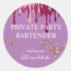 Angebot für private Party-Bar-Service Klassische R Runder Aufkleber