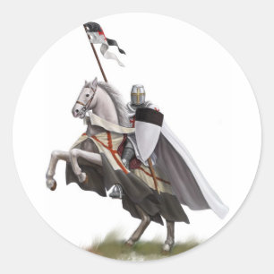 Angebrachter Ritter Templar Runder Aufkleber