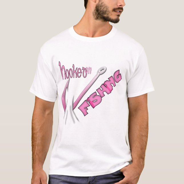 Angefangen beim Fischen rosa Hook T-Shirt (Vorderseite)