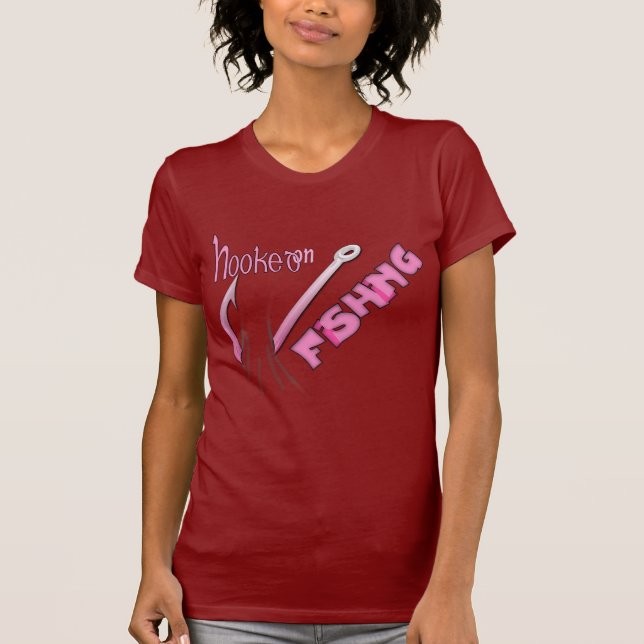 Angefangen beim Fischen rosa Hook T-Shirt (Vorderseite)